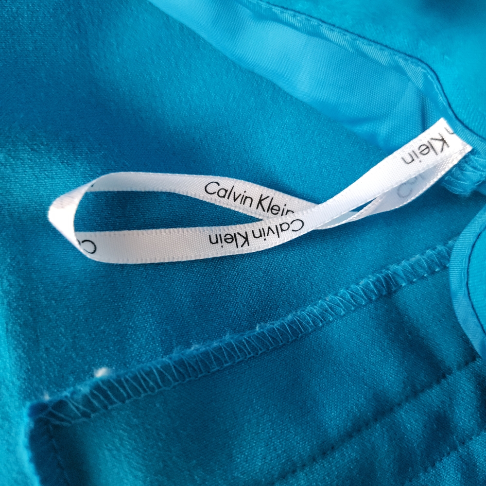 Calvin Klein Women's Vibrant Solid Blue Business Casual Wide Leg Dress Pants - Picture 5 of 7